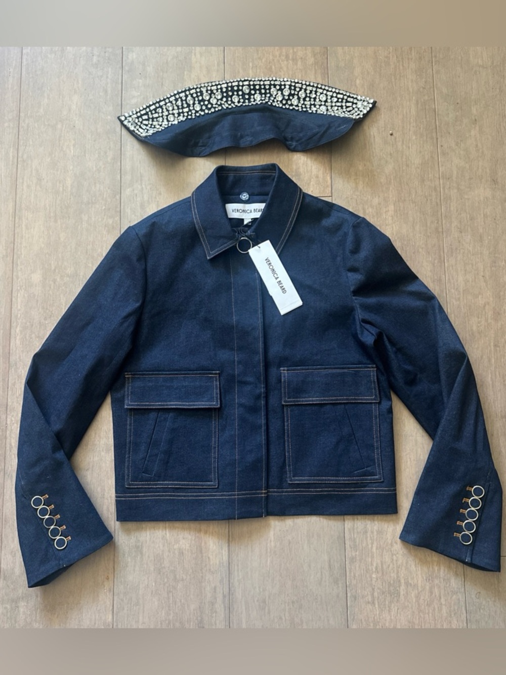 Veronica Beard Denim Jacket Barrington - NWT $898 Size 8 - Picture 10 of 16